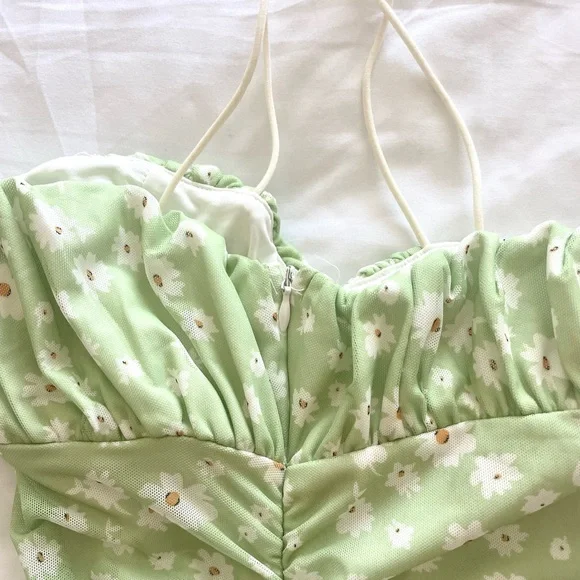 Princess Polly Penney Mini Dress Green Floral - Picture 5 of 6